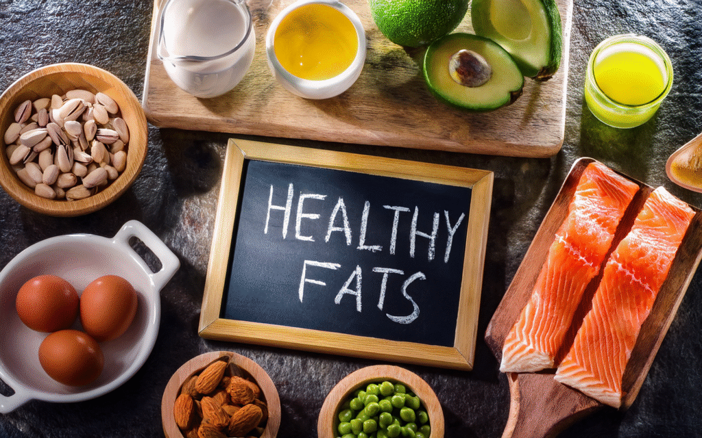 almonds, avocado, seeds and fatty fish which contains healthy fat good fat those are mandatory to stay healthy